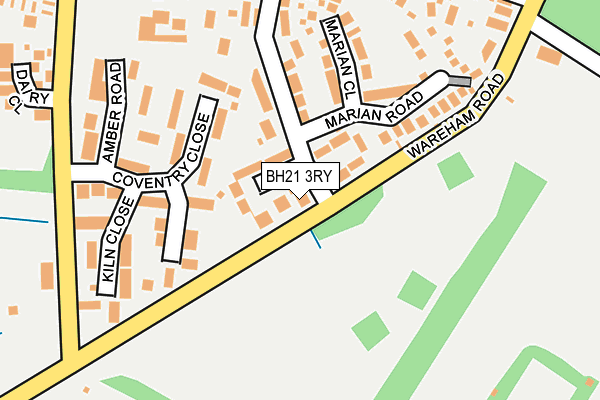 BH21 3RY map - OS OpenMap – Local (Ordnance Survey)