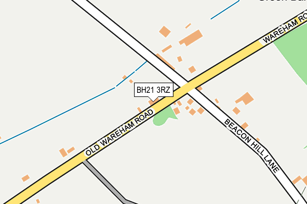 BH21 3RZ map - OS OpenMap – Local (Ordnance Survey)