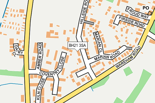 BH21 3SA map - OS OpenMap – Local (Ordnance Survey)