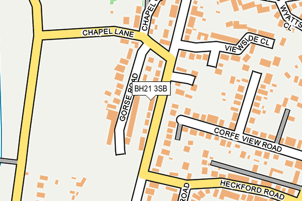 BH21 3SB map - OS OpenMap – Local (Ordnance Survey)