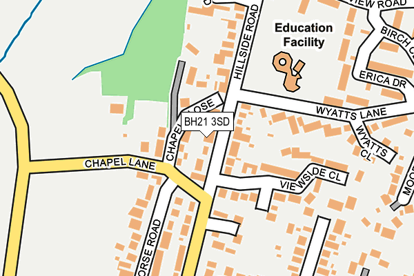 BH21 3SD map - OS OpenMap – Local (Ordnance Survey)