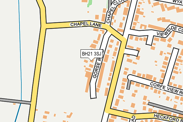 BH21 3SJ map - OS OpenMap – Local (Ordnance Survey)