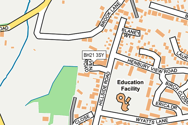 BH21 3SY map - OS OpenMap – Local (Ordnance Survey)