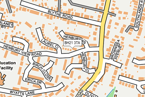 BH21 3TA map - OS OpenMap – Local (Ordnance Survey)