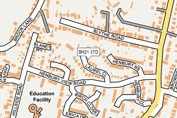 BH21 3TD map - OS OpenMap – Local (Ordnance Survey)