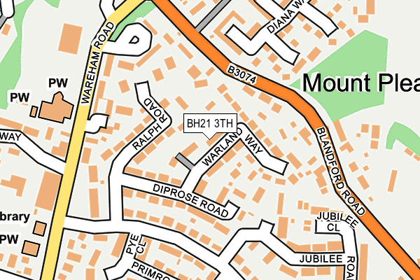 BH21 3TH map - OS OpenMap – Local (Ordnance Survey)