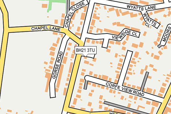 BH21 3TU map - OS OpenMap – Local (Ordnance Survey)