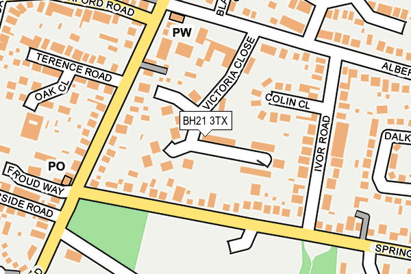 BH21 3TX map - OS OpenMap – Local (Ordnance Survey)
