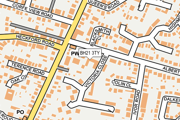 BH21 3TY map - OS OpenMap – Local (Ordnance Survey)