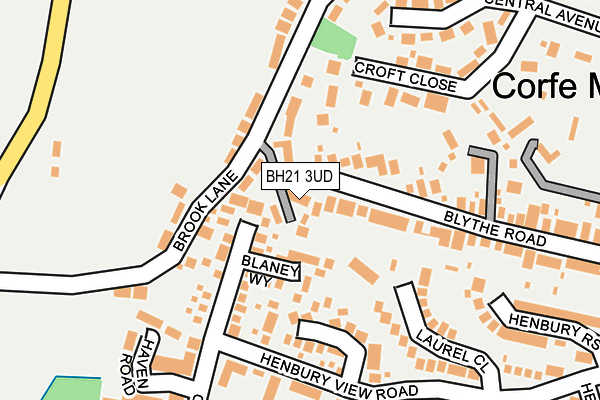 BH21 3UD map - OS OpenMap – Local (Ordnance Survey)