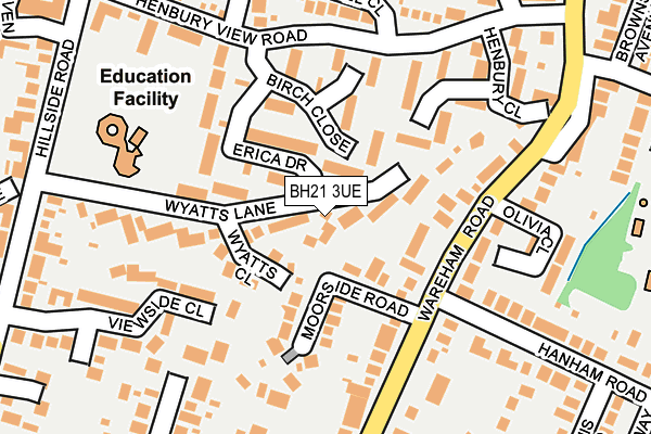 BH21 3UE map - OS OpenMap – Local (Ordnance Survey)