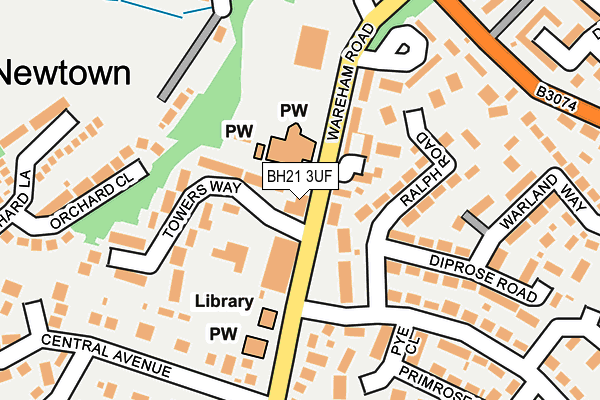BH21 3UF map - OS OpenMap – Local (Ordnance Survey)