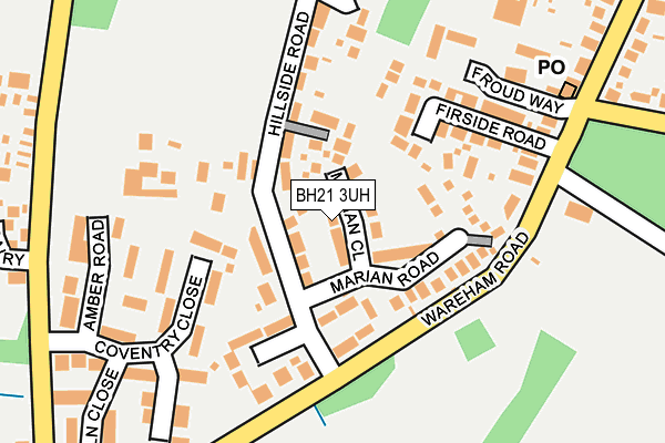 BH21 3UH map - OS OpenMap – Local (Ordnance Survey)