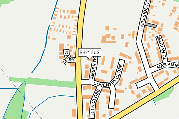 BH21 3US map - OS OpenMap – Local (Ordnance Survey)