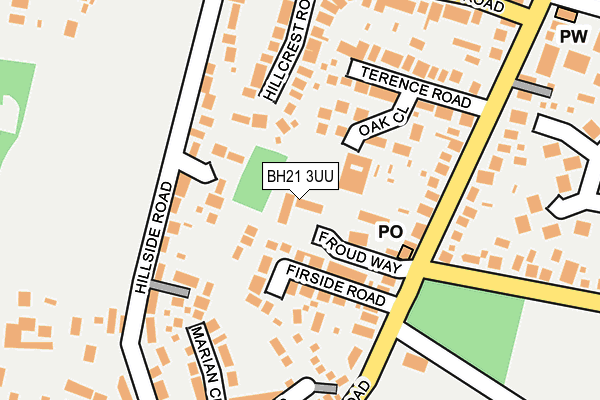 BH21 3UU map - OS OpenMap – Local (Ordnance Survey)