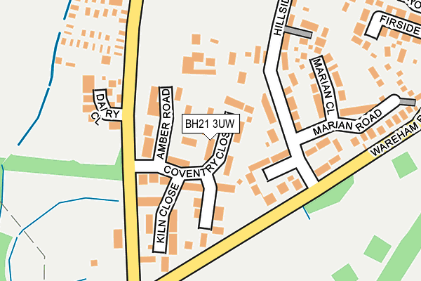 BH21 3UW map - OS OpenMap – Local (Ordnance Survey)