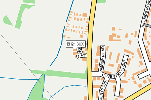 BH21 3UX map - OS OpenMap – Local (Ordnance Survey)