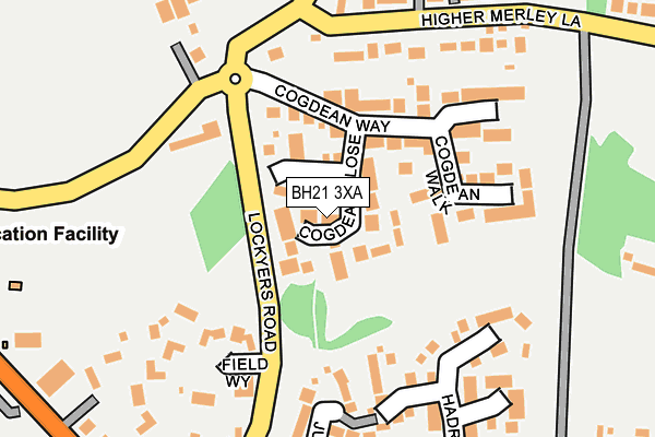 BH21 3XA map - OS OpenMap – Local (Ordnance Survey)