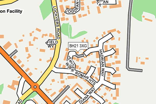 BH21 3XG map - OS OpenMap – Local (Ordnance Survey)