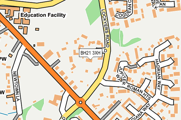 BH21 3XH map - OS OpenMap – Local (Ordnance Survey)