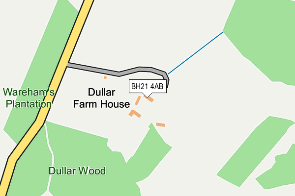 BH21 4AB map - OS OpenMap – Local (Ordnance Survey)