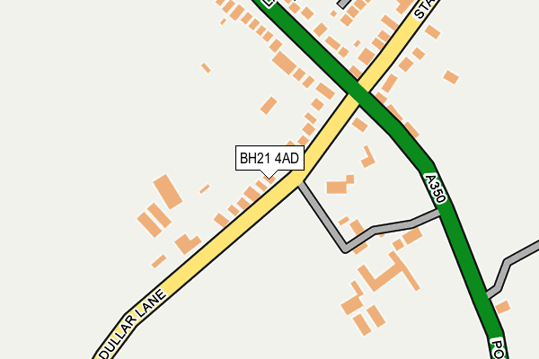 BH21 4AD map - OS OpenMap – Local (Ordnance Survey)