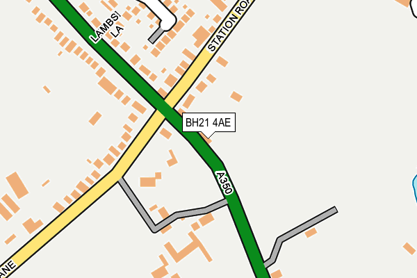 BH21 4AE map - OS OpenMap – Local (Ordnance Survey)