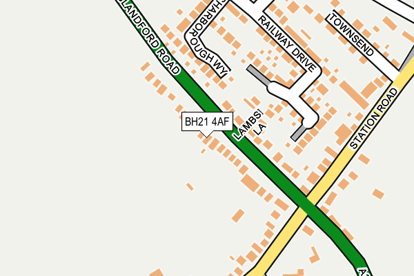 BH21 4AF map - OS OpenMap – Local (Ordnance Survey)