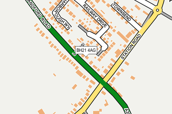 BH21 4AG map - OS OpenMap – Local (Ordnance Survey)