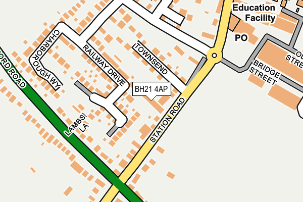 BH21 4AP map - OS OpenMap – Local (Ordnance Survey)