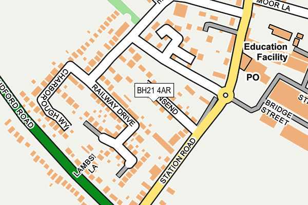 BH21 4AR map - OS OpenMap – Local (Ordnance Survey)