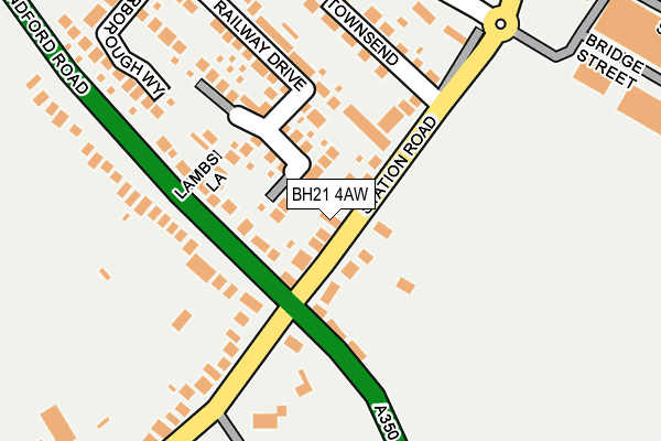 BH21 4AW map - OS OpenMap – Local (Ordnance Survey)
