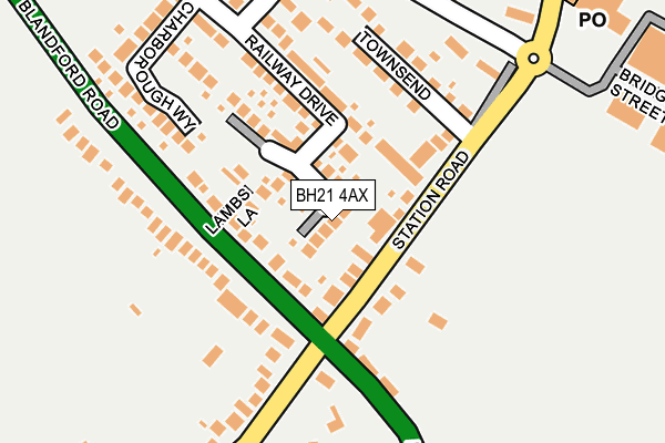 BH21 4AX map - OS OpenMap – Local (Ordnance Survey)