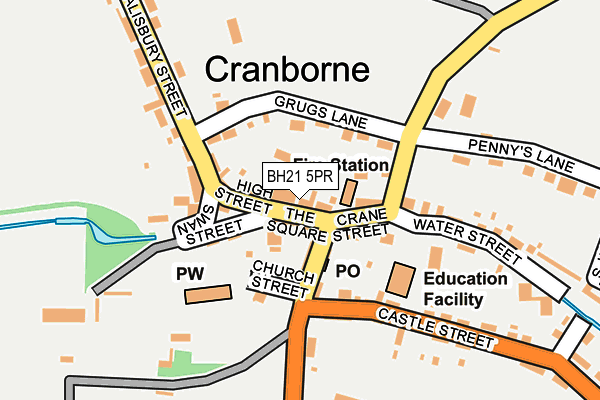 Map of CRANBORNE GARDEN CENTRE LIMITED at local scale