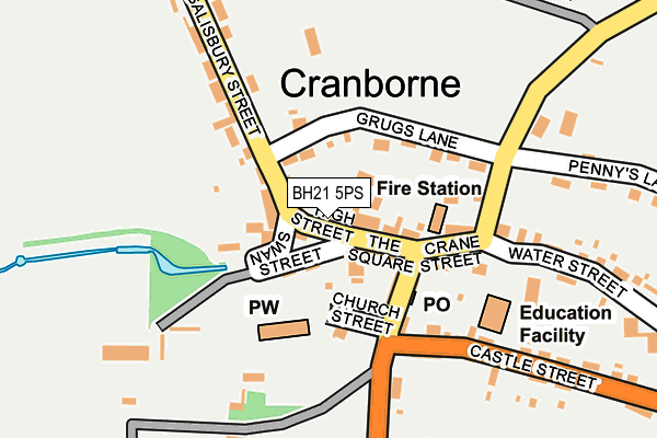 BH21 5PS map - OS OpenMap – Local (Ordnance Survey)