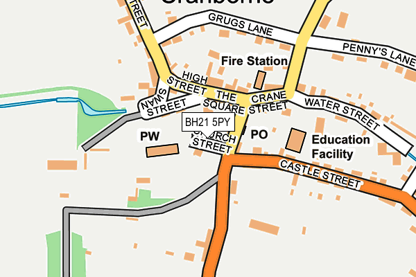 BH21 5PY map - OS OpenMap – Local (Ordnance Survey)