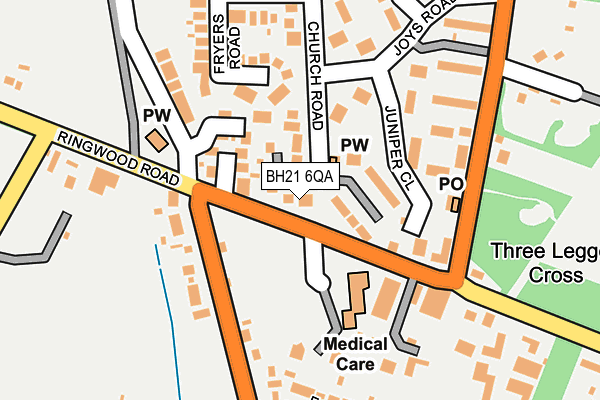 BH21 6QA map - OS OpenMap – Local (Ordnance Survey)