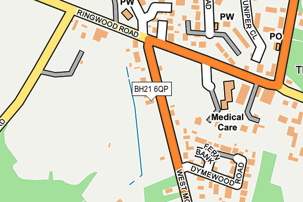 BH21 6QP map - OS OpenMap – Local (Ordnance Survey)