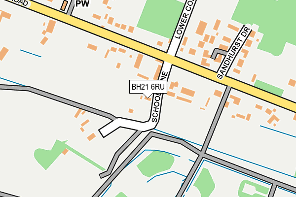 BH21 6RU map - OS OpenMap – Local (Ordnance Survey)