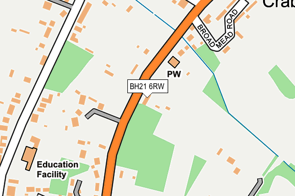 BH21 6RW map - OS OpenMap – Local (Ordnance Survey)