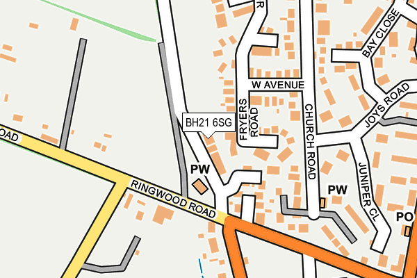 BH21 6SG map - OS OpenMap – Local (Ordnance Survey)