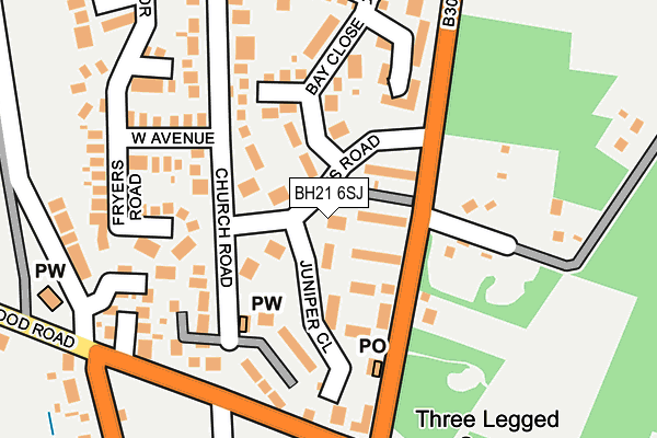 BH21 6SJ map - OS OpenMap – Local (Ordnance Survey)