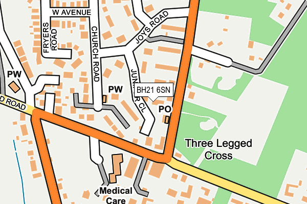 BH21 6SN map - OS OpenMap – Local (Ordnance Survey)