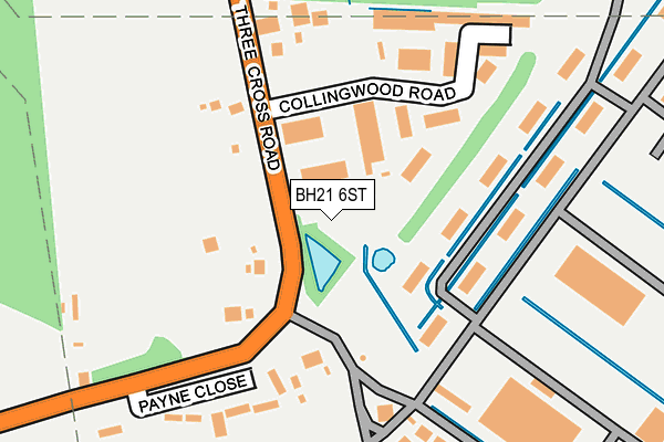 BH21 6ST map - OS OpenMap – Local (Ordnance Survey)