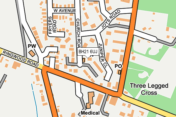 BH21 6UJ map - OS OpenMap – Local (Ordnance Survey)
