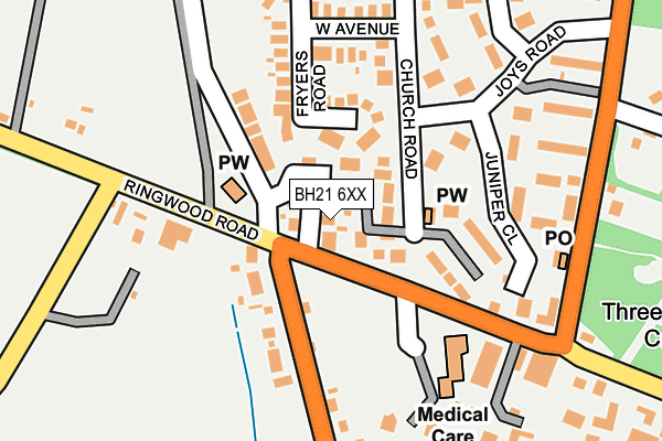 BH21 6XX map - OS OpenMap – Local (Ordnance Survey)