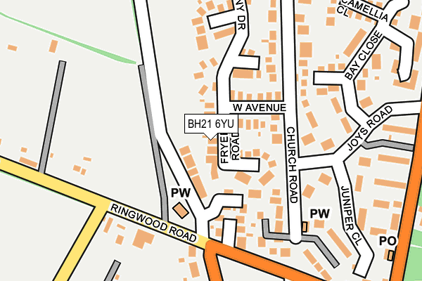 BH21 6YU map - OS OpenMap – Local (Ordnance Survey)