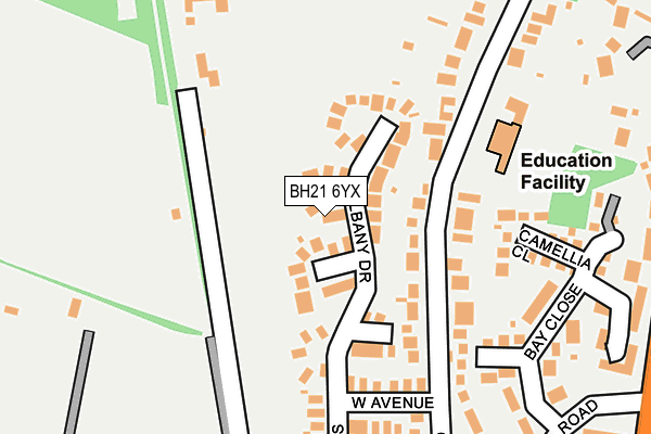 BH21 6YX map - OS OpenMap – Local (Ordnance Survey)