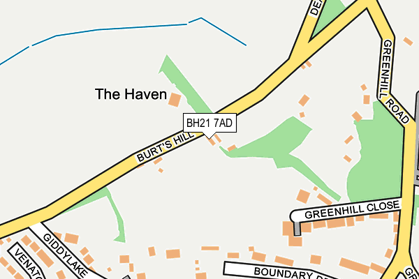BH21 7AD map - OS OpenMap – Local (Ordnance Survey)