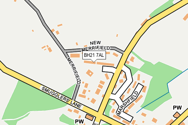 BH21 7AL map - OS OpenMap – Local (Ordnance Survey)